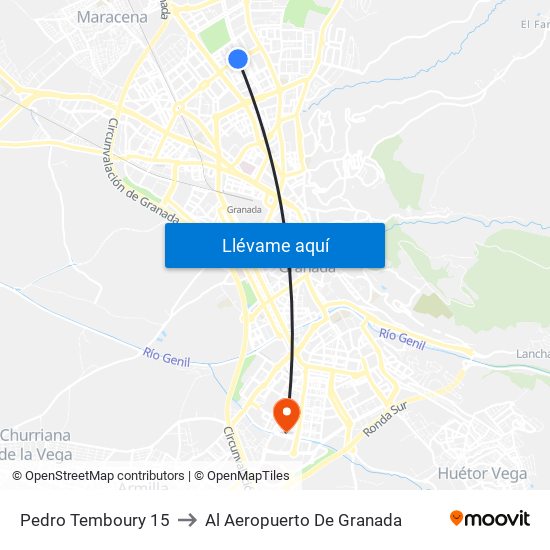 Pedro Temboury 15 to Al Aeropuerto De Granada map