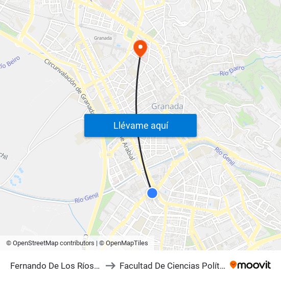 Fernando De Los Ríos - Av. Barcelona to Facultad De Ciencias Políticas Y Sociología map