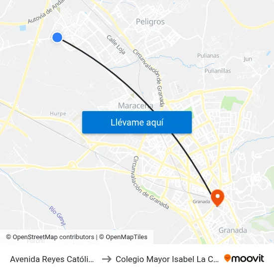 Avenida Reyes Católicos 64 to Colegio Mayor Isabel La Católica map