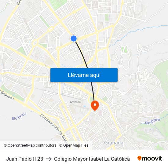 Juan Pablo II  23 to Colegio Mayor Isabel La Católica map