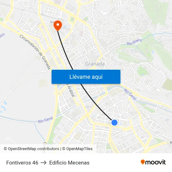 Fontiveros 46 to Edificio Mecenas map