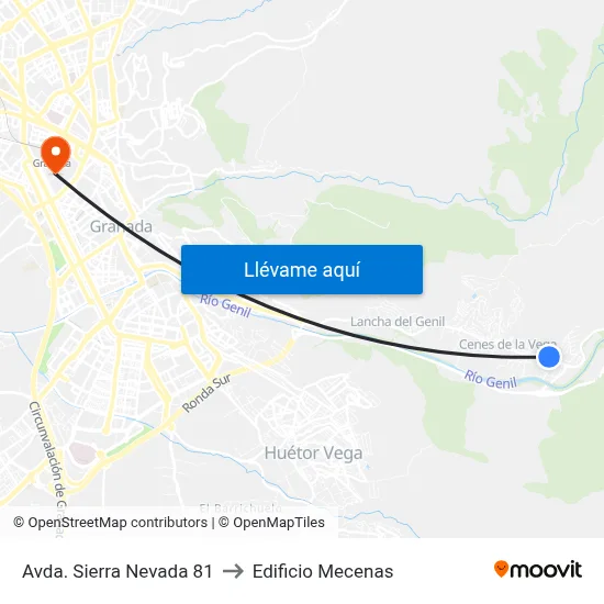 Avda. Sierra Nevada 81 to Edificio Mecenas map