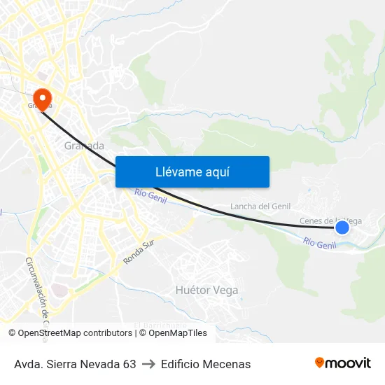 Avda. Sierra Nevada 63 to Edificio Mecenas map
