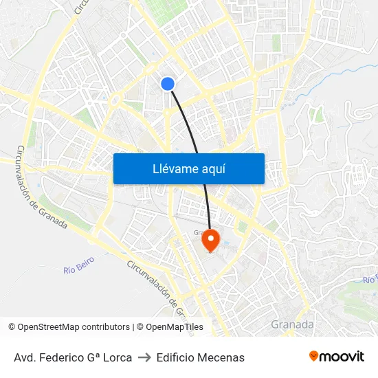 Avd. Federico Gª Lorca to Edificio Mecenas map