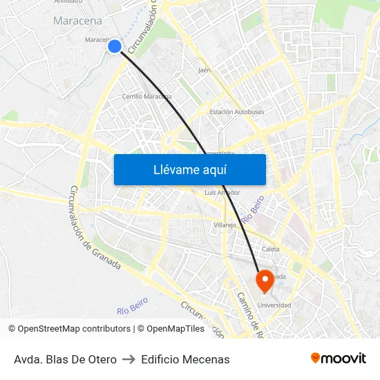 Avda. Blas De Otero to Edificio Mecenas map