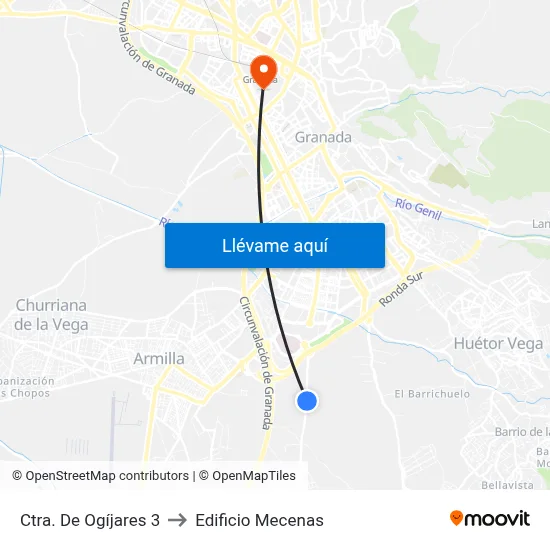 Ctra. De Ogíjares 3 to Edificio Mecenas map