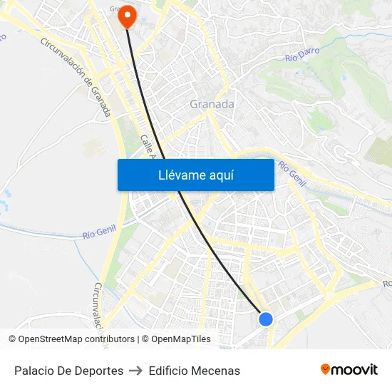 Palacio De Deportes to Edificio Mecenas map