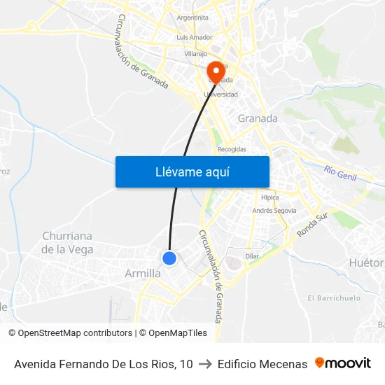 Avenida Fernando De Los Rios, 10 to Edificio Mecenas map