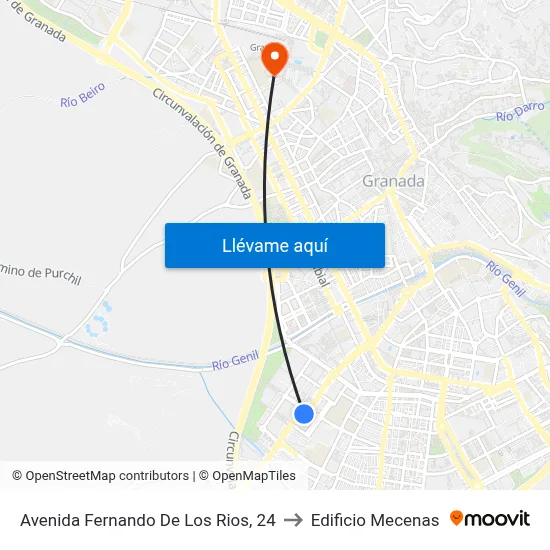 Avenida Fernando De Los Rios, 24 to Edificio Mecenas map