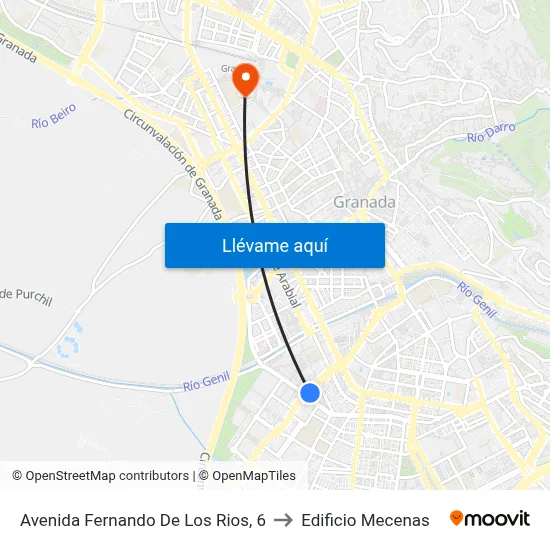 Avenida Fernando De Los Rios, 6 to Edificio Mecenas map