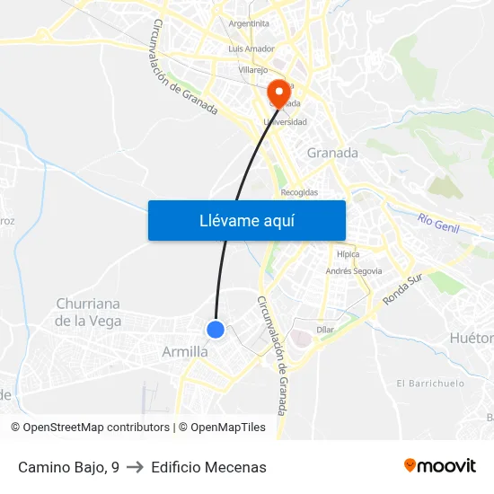 Camino Bajo, 9 to Edificio Mecenas map