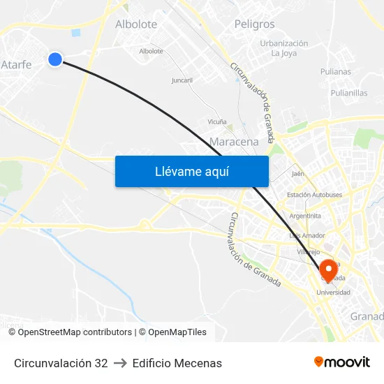 Circunvalación 32 to Edificio Mecenas map