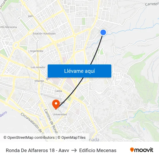 Ronda De Alfareros 18 - Aavv to Edificio Mecenas map