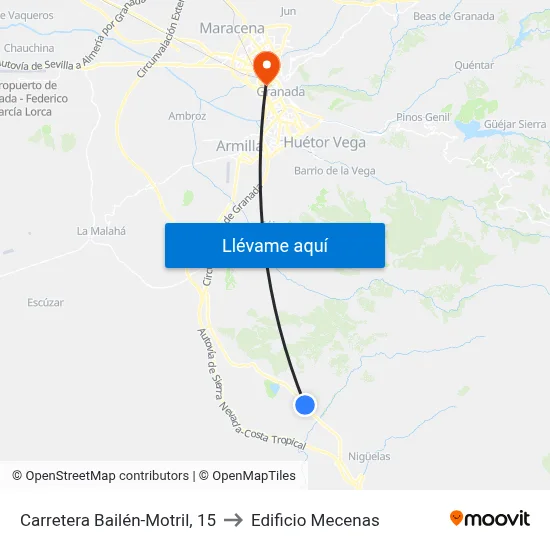 Carretera Bailén-Motril, 15 to Edificio Mecenas map