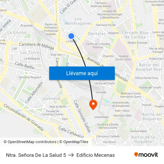 Ntra. Señora De La Salud 5 to Edificio Mecenas map