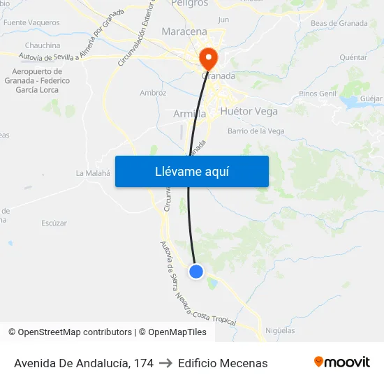 Avenida De Andalucía, 174 to Edificio Mecenas map
