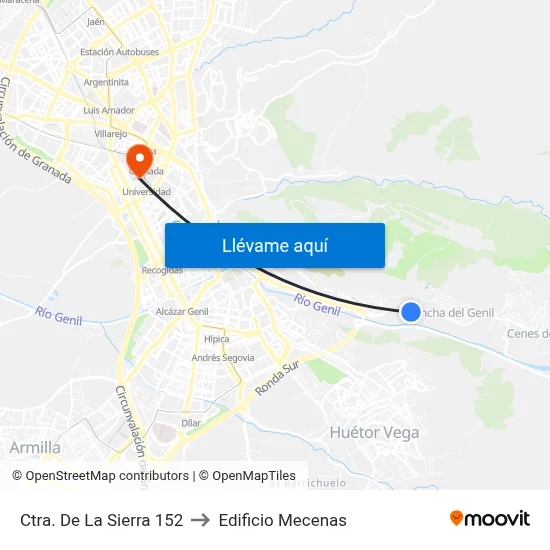 Ctra. De La Sierra 152 to Edificio Mecenas map