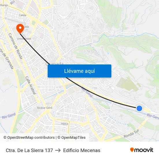 Ctra. De La Sierra 137 to Edificio Mecenas map