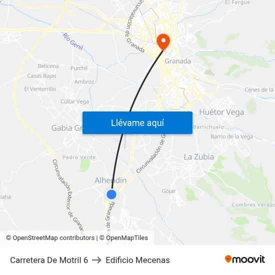 Carretera De Motril 6 to Edificio Mecenas map
