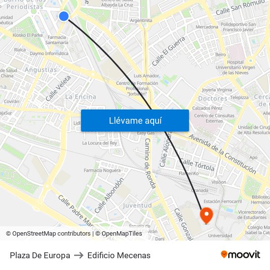 Plaza De Europa to Edificio Mecenas map