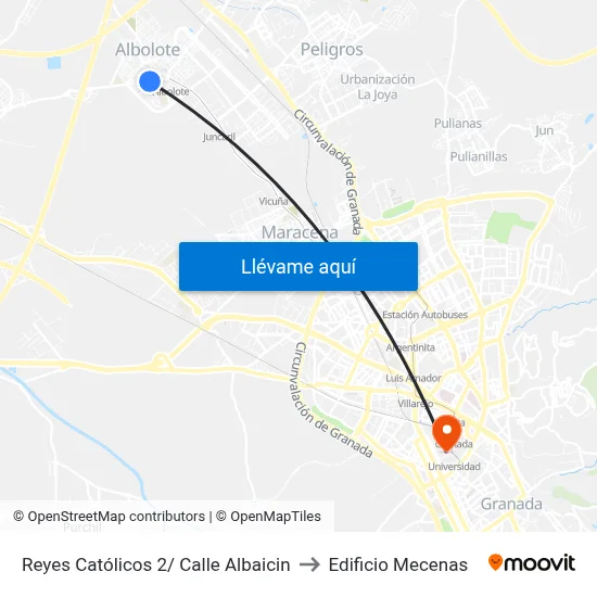 Reyes Católicos 2/ Calle Albaicin to Edificio Mecenas map
