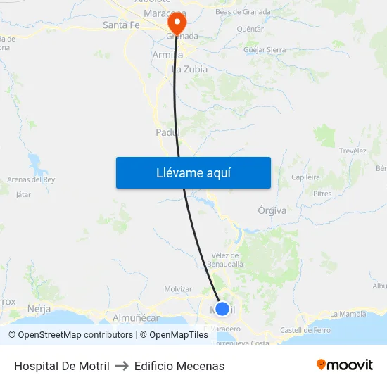 Hospital De Motril to Edificio Mecenas map