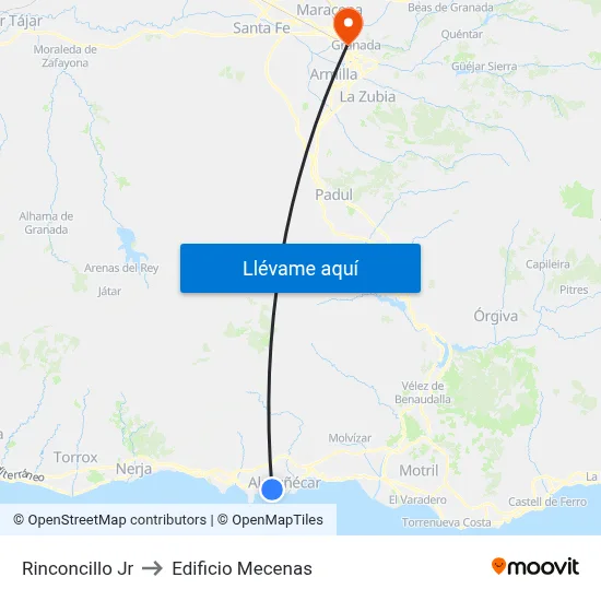 Rinconcillo Jr to Edificio Mecenas map