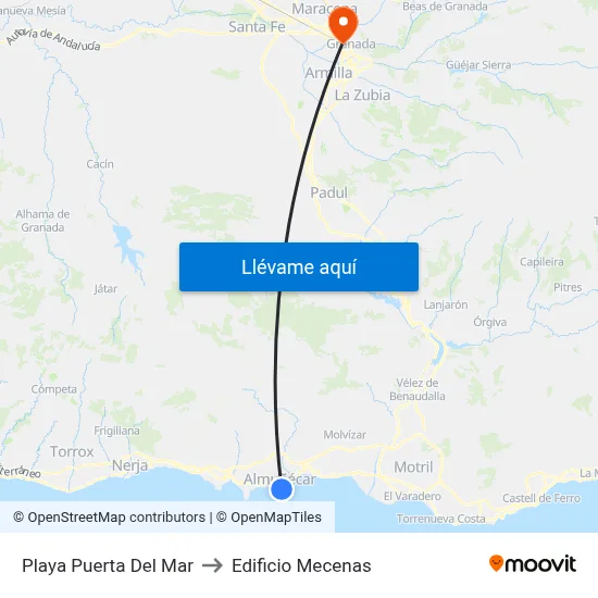 Playa Puerta Del Mar to Edificio Mecenas map