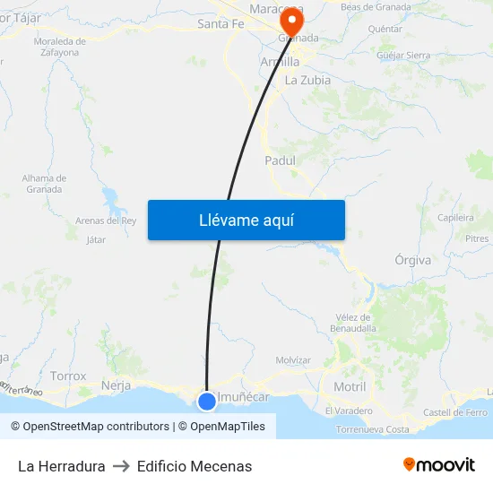La Herradura to Edificio Mecenas map