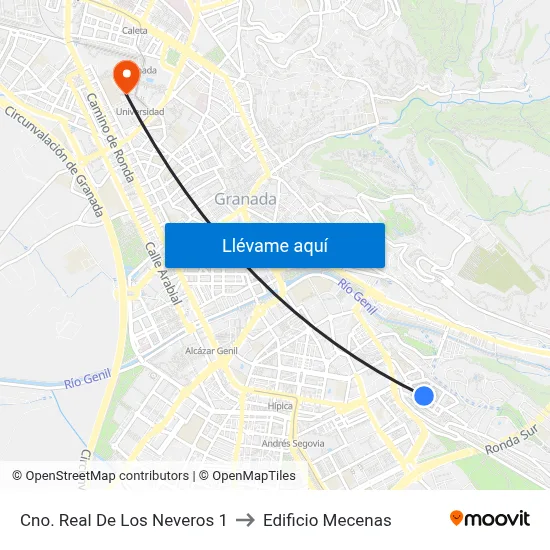 Cno. Real De Los Neveros 1 to Edificio Mecenas map