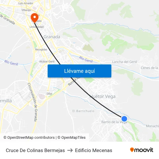 Cruce De Colinas Bermejas to Edificio Mecenas map