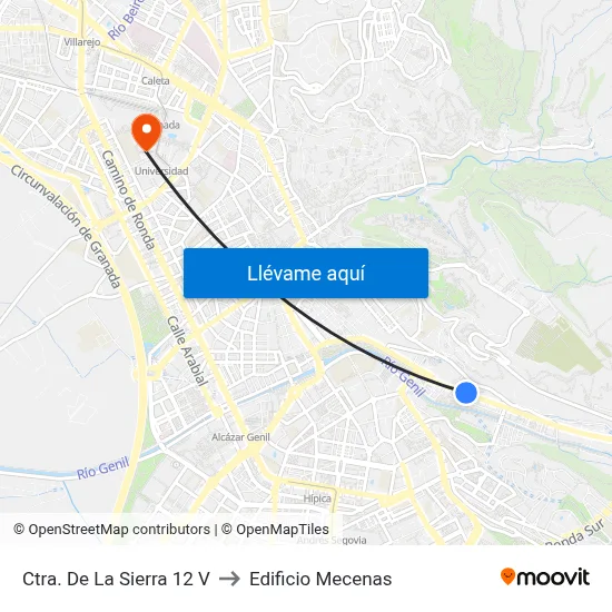Ctra. De La Sierra 12 V to Edificio Mecenas map