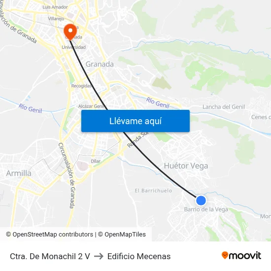 Ctra. De Monachil 2 V to Edificio Mecenas map