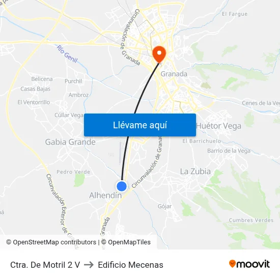Ctra. De Motril 2 V to Edificio Mecenas map