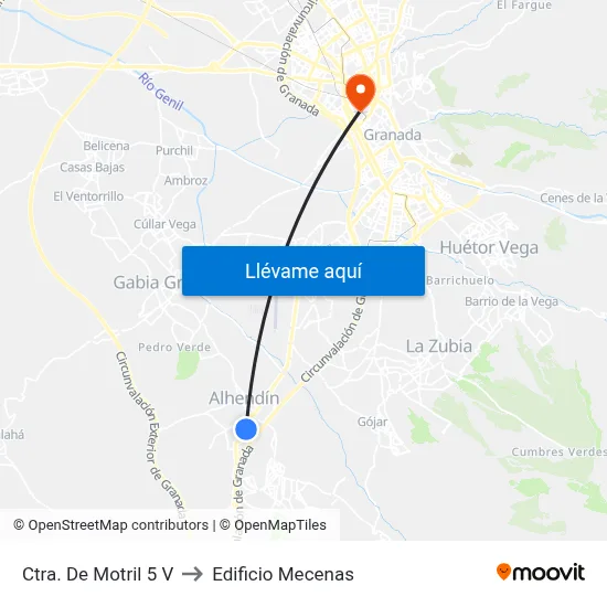 Ctra. De Motril 5 V to Edificio Mecenas map