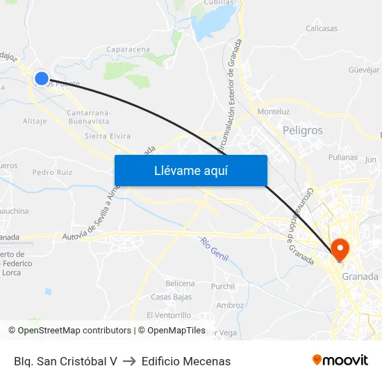 Blq. San Cristóbal V to Edificio Mecenas map