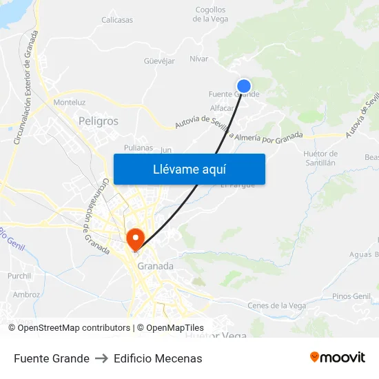 Fuente Grande to Edificio Mecenas map