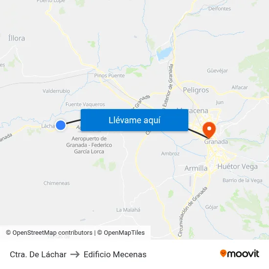 Ctra. De Láchar to Edificio Mecenas map