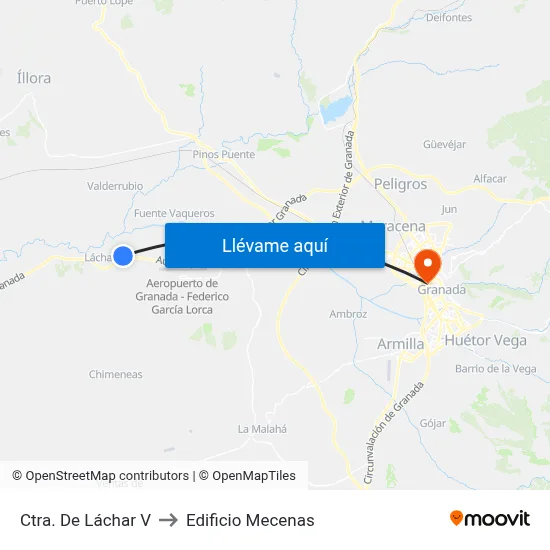 Ctra. De Láchar V to Edificio Mecenas map
