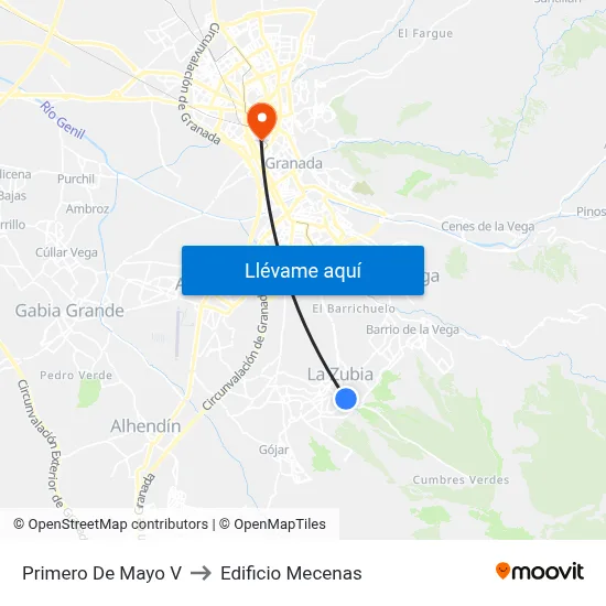 Primero De Mayo V to Edificio Mecenas map