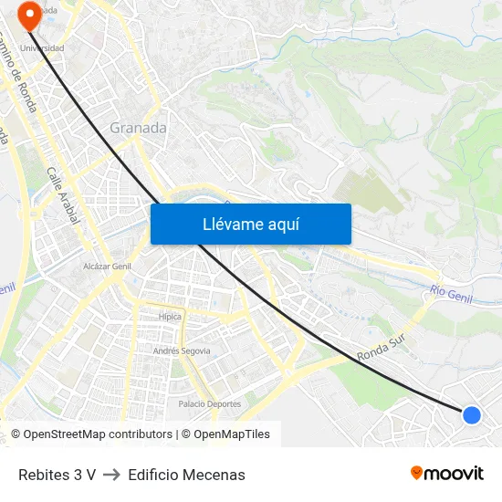 Rebites 3 V to Edificio Mecenas map