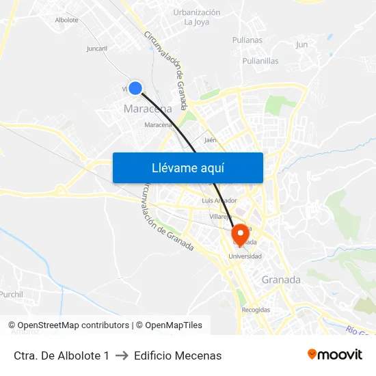 Ctra. De Albolote 1 to Edificio Mecenas map