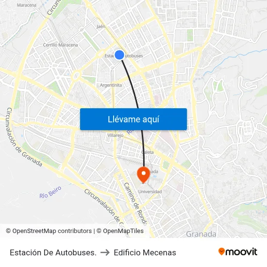 Estación De Autobuses. to Edificio Mecenas map