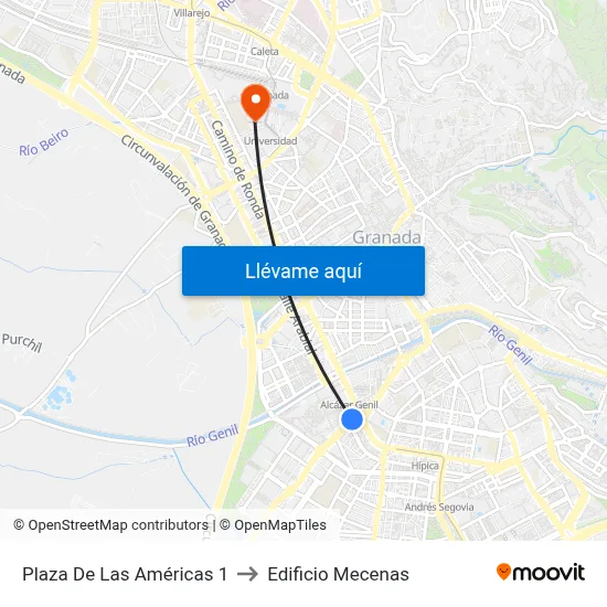 Plaza De Las Américas 1 to Edificio Mecenas map
