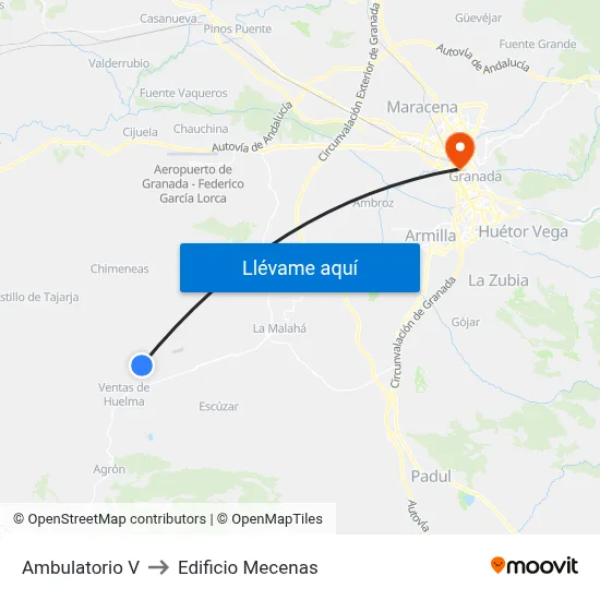 Ambulatorio V to Edificio Mecenas map