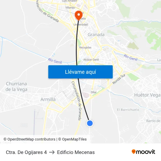 Ctra. De Ogijares 4 to Edificio Mecenas map