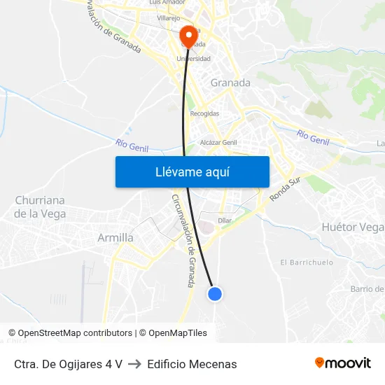 Ctra. De Ogijares 4 V to Edificio Mecenas map