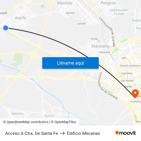 Acceso A Ctra. De Santa Fe to Edificio Mecenas map