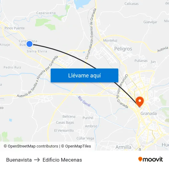 Buenavista to Edificio Mecenas map