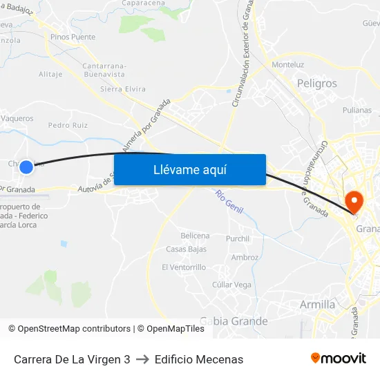 Carrera De La Virgen 3 to Edificio Mecenas map